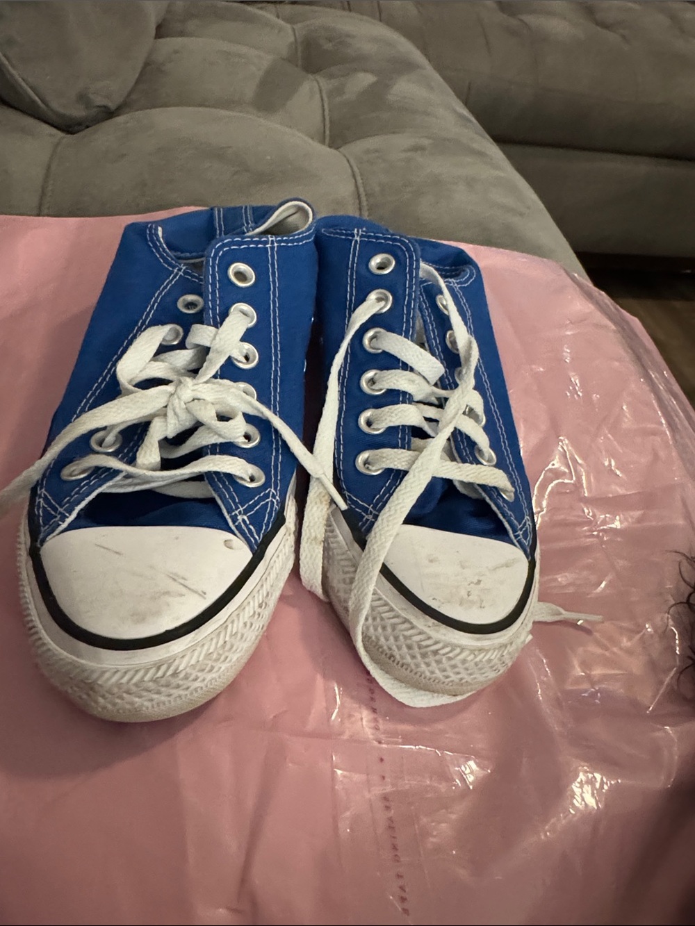 Women’s 7M Blue Canvas Lace-Up Sneakers